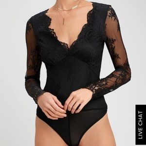 Lulu’s black lace bodysuit